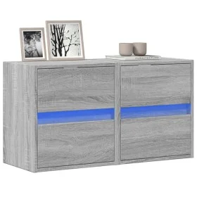 Wand-TV-Möbel mit LED-Lichtern, 2 Stück, in Sonoma-Grau, 41x31x45 cm. von , TV-Möbel - Ref: Foro24-852282, Preis: 96,34 €, Ra...
