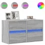 Wand-TV-Möbel mit LED-Lichtern, 2 Stück, in Sonoma-Grau, 41x31x45 cm. von , TV-Möbel - Ref: Foro24-852282, Preis: 96,34 €, Ra...