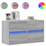 Wand-TV-Möbel mit LED-Lichtern, 2 Stück, in Sonoma-Grau, 41x31x45 cm. von , TV-Möbel - Ref: Foro24-852282, Preis: 97,90 €, Ra...