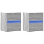 Muebles TV de pared luces LED 2 uds gris Sonoma 41x31x45 cm de , Muebles TV - Ref: Foro24-852282, Precio: 101,29 €, Descuento: %