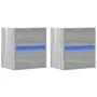 Wall-mounted TV furniture with LED lights 2 units Sonoma gray 41x31x45 cm by , TV Furniture - Ref: Foro24-852282, Price: 96,3...