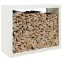 Weißer Stahlholzständer 100x40x80 cm von , Brennholztaschen und -halter - Ref: Foro24-850976, Preis: 95,15 €, Rabatt: %