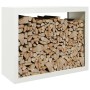 Weißer Stahlholzständer 100x40x80 cm von , Brennholztaschen und -halter - Ref: Foro24-850976, Preis: 94,55 €, Rabatt: %