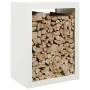 Weißer Stahlholzstapel 60x40x80 cm von , Brennholztaschen und -halter - Ref: Foro24-850997, Preis: 101,89 €, Rabatt: %