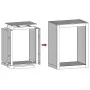 Weißer Stahlholzstapel 60x40x80 cm von , Brennholztaschen und -halter - Ref: Foro24-850997, Preis: 101,89 €, Rabatt: %
