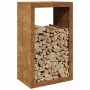 Verrosteter Stahlholzstapel 60x40x100 cm von , Brennholztaschen und -halter - Ref: Foro24-850995, Preis: 108,83 €, Rabatt: %