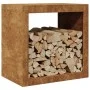 Verrosteter Stahlholzstapel 60x40x60 cm von , Brennholztaschen und -halter - Ref: Foro24-851009, Preis: 84,13 €, Rabatt: %