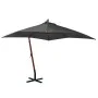 Hanging umbrella with gray anthracite fir wood pole 3x3 m by vidaXL, Umbrellas - Ref: Foro24-313774, Price: 138,52 €, Discoun...