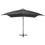 Hanging umbrella with gray anthracite fir wood pole 3x3 m by vidaXL, Umbrellas - Ref: Foro24-313774, Price: 138,52 €, Discoun...