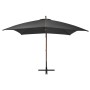 Sombrilla colgante con palo madera abeto gris antracita 3x3 m | Foro24.es | Tu tienda online para hogar, jardín y más Foro24.es