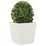 Jardinera de acero blanca 50x50x50 cm de , Maceteros y jardineras - Ref: Foro24-851068, Precio: 59,18 €, Descuento: %