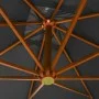 Hanging umbrella with gray anthracite fir wood pole 3x3 m by vidaXL, Umbrellas - Ref: Foro24-313774, Price: 138,52 €, Discoun...