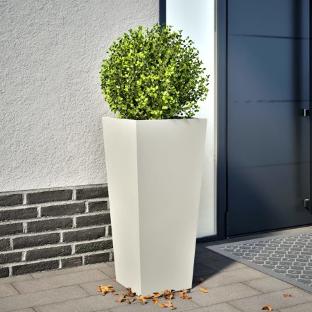Pflanzgefäß aus weißem Stahl 35x35x75 cm von , Töpfe und Pflanzgefäße - Ref: Foro24-851082, Preis: 63,40 €, Rabatt: %
