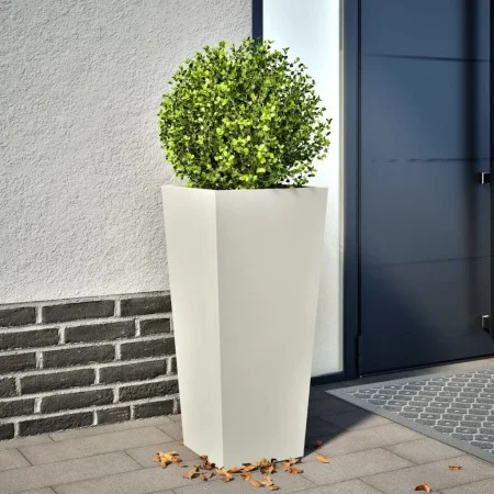 White steel planter 35x35x75 cm by , Pots and planters - Ref: Foro24-851082, Price: 69,53 €, Discount: %