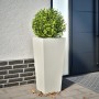 White steel planter 35x35x75 cm by , Pots and planters - Ref: Foro24-851082, Price: 63,40 €, Discount: %