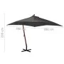 Hanging umbrella with gray anthracite fir wood pole 3x3 m by vidaXL, Umbrellas - Ref: Foro24-313774, Price: 138,52 €, Discoun...