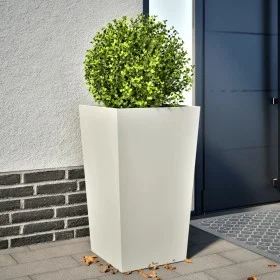 Weißer Stahl-Pflanzkübel 45x45x75 cm von , Töpfe und Pflanzgefäße - Ref: Foro24-851096, Preis: 80,61 €, Rabatt: %