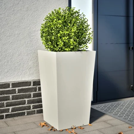 Jardinera de acero blanca 45x45x75 cm de , Maceteros y jardineras - Ref: Foro24-851096, Precio: 80,57 €, Descuento: %