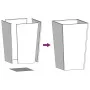 White steel planter 45x45x75 cm by , Pots and planters - Ref: Foro24-851096, Price: 80,48 €, Discount: %