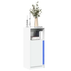 Display cabinet with LED lights, engineered wood, white, 42.5x34x100 cm by , Sideboards - Ref: Foro24-852152, Price: 60,10 €,...