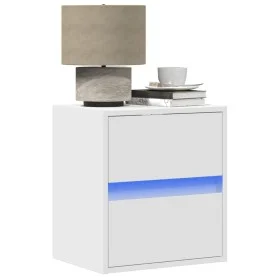 Wand-Nachttische mit LED-Lichtern, 2 Stück, weiß von , Nachttische - Ref: Foro24-3307962, Preis: 98,01 €, Rabatt: %