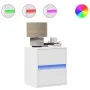 Wand-Nachttische mit LED-Lichtern, 2 Stück, weiß von , Nachttische - Ref: Foro24-3307962, Preis: 98,01 €, Rabatt: %