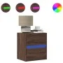 Wall-mounted bedside tables with LED lights, 2 units, brown oak. by , Nightstands - Ref: Foro24-3307974, Price: 76,87 €, Disc...