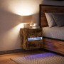 Wand-Nachttisch mit LED-Lichtern in rauchiger Eiche von , Nachttische - Ref: Foro24-3307969, Preis: 53,36 €, Rabatt: %
