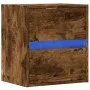 Wall-mounted bedside table with LED lights in smoked oak. by , Nightstands - Ref: Foro24-3307969, Price: 52,56 €, Discount: %