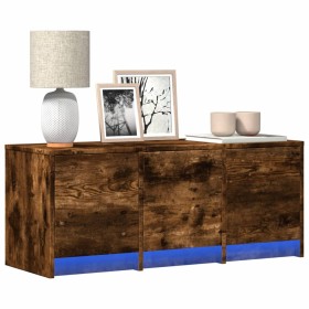 LED TV stand in smoked oak engineered wood, 97x34x40 cm by , TV Furniture - Ref: Foro24-852240, Price: 73,64 €, Discount: %