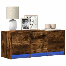 LED TV stand in smoked oak engineered wood, 97x34x40 cm by , TV Furniture - Ref: Foro24-852240, Price: 72,67 €, Discount: %