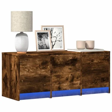 LED-TV-Möbel aus geräucherter Eichen-Ingenieurholz 97x34x40 cm. von , TV-Möbel - Ref: Foro24-852240, Preis: 72,67 €, Rabatt: %