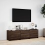LED-TV-Möbel aus braunem Eichenfurnierholz, 140x34x40 cm. von , TV-Möbel - Ref: Foro24-852249, Preis: 96,95 €, Rabatt: %