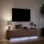 LED-TV-Möbel aus braunem Eichenfurnierholz, 140x34x40 cm. von , TV-Möbel - Ref: Foro24-852249, Preis: 95,48 €, Rabatt: %