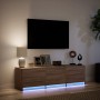 LED-TV-Möbel aus braunem Eichenfurnierholz, 140x34x40 cm. von , TV-Möbel - Ref: Foro24-852249, Preis: 96,95 €, Rabatt: %