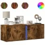 Wand-TV-Möbel mit LED-Lichtern in geräucherter Eiche 100x31x35 cm von , TV-Möbel - Ref: Foro24-852268, Preis: 59,01 €, Rabatt: %