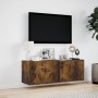 Mueble de TV de pared con luces LED roble ahumado 100x31x35 cm de , Muebles TV - Ref: Foro24-852268, Precio: 61,56 €, Descuen...