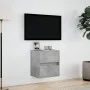 Wall-mounted TV stand with LED lights in concrete gray, 41x31x45 cm. by , TV Furniture - Ref: Foro24-852277, Price: 52,95 €, ...