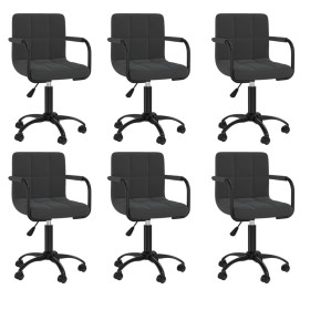 Swivel dining chairs 6 units black velvet by , dining chairs - Ref: Foro24-3088020, Price: 430,84 €, Discount: %