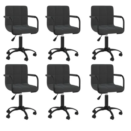 Drehbare Esszimmerstühle, 6 Stück, schwarzer Samt von , Essstühle - Ref: Foro24-3088020, Preis: 423,02 €, Rabatt: %