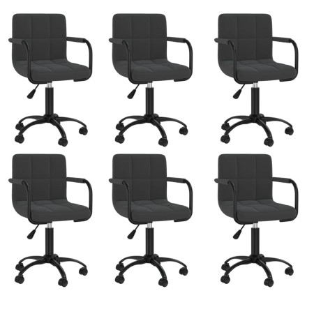 Sillas de comedor giratorias 6 unidades terciopelo negro de , Sillas de comedor - Ref: Foro24-3088020, Precio: 430,61 €, Desc...