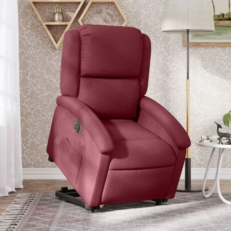 Sillón eléctrico reclinable elevable de tela rojo tinto by , Armchairs - Ref: Foro24-3204191, Price: 325,19 €, Discount: %