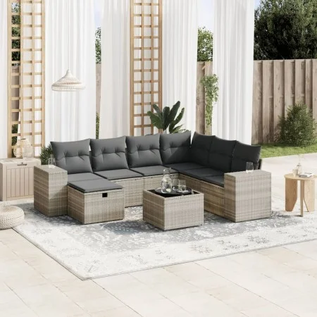 Set de sofás de jardín 8 pzas y cojines ratán sintético gris by , Garden sets - Ref: Foro24-3264468, Price: 547,67 €, Discoun...