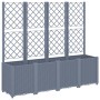 Jardinera con enrejado PP azul gris 160x40x140 cm de , Maceteros y jardineras - Ref: Foro24-367871, Precio: 152,34 €, Descuen...