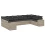 Set sofás jardín 10 pzas con cojines ratán sintético gris claro by , Garden sets - Ref: Foro24-3223071, Price: 703,82 €, Disc...