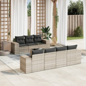 Set de sofás de jardín 8 pzas y cojines ratán sintético gris by , Modular outdoor sofas - Ref: Foro24-3222331, Price: 551,97 ...