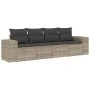 Set de sofás de jardín 4 pzas y cojines ratán sintético gris by , Modular outdoor sofas - Ref: Foro24-3222281, Price: 292,71 ...