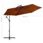 Sombrilla voladiza con palo de aluminio terracota 300 cm de vidaXL, Sombrillas - Ref: Foro24-313755, Precio: 118,62 €, Descue...
