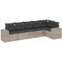 Set de sofás de jardín 6 pzas y cojines ratán sintético gris by , Garden sets - Ref: Foro24-3222591, Price: 440,83 €, Discoun...