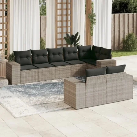 Set de sofás de jardín 8 pzas y cojines ratán sintético gris by , Garden sets - Ref: Foro24-3222821, Price: 614,64 €, Discoun...